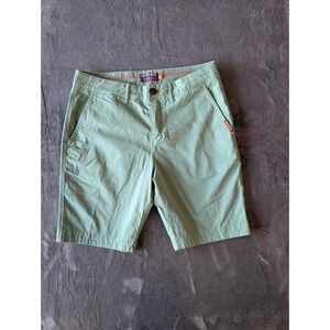 Superdry International Mens Chino Shorts Sage Green Cotton Twill Size 32W